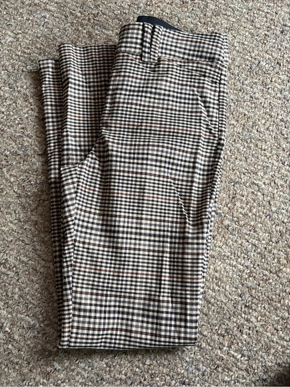 Women’s Brown Checkered Dress Pants